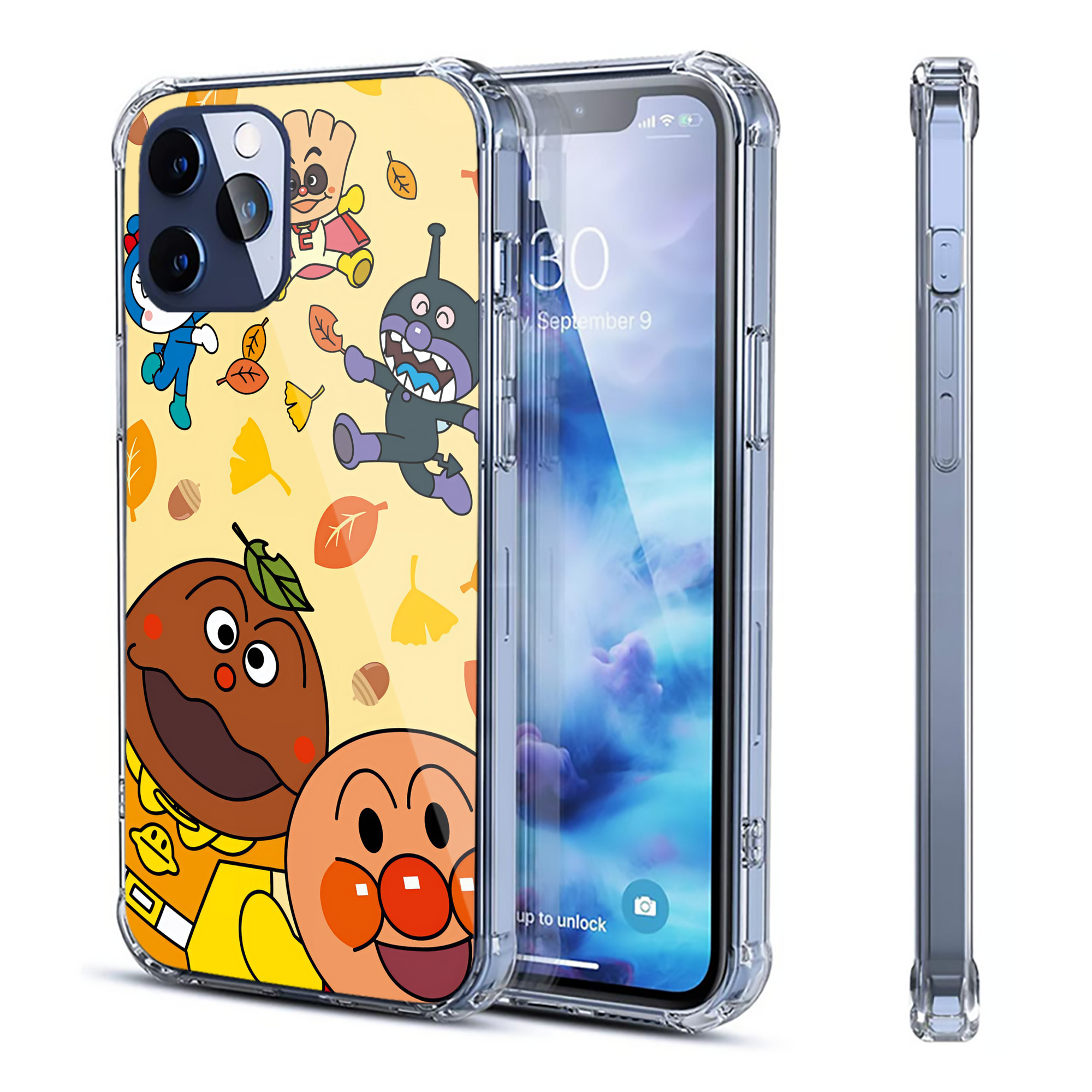 （画像用） アンパンマン Anpanman 【iPhone 12シリーズ対応】透明スマホケース（クリアソフトケース）
